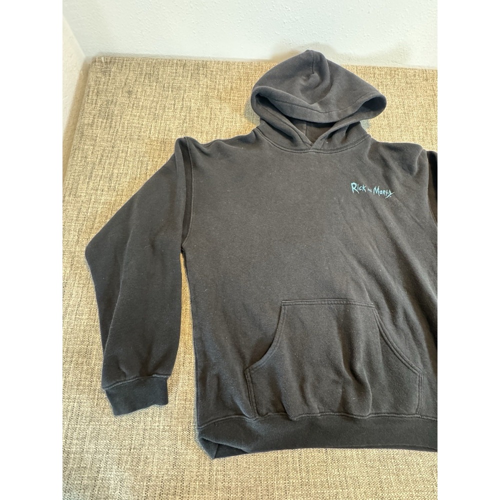 Rick And Morty  Virtual‎ Reality Black Hoodie Size Large Pullover With Pocket - Picture 12 of 16